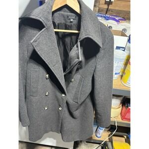 Kookai Gray Wool Coat Made In France Size 42